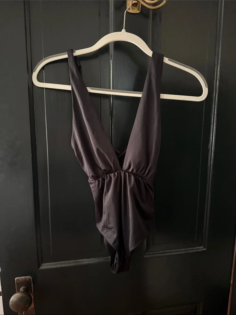 NWT Tori Praver X REVOLVE Andie One Piece in Black Sands XS Deep V Lace Up Back